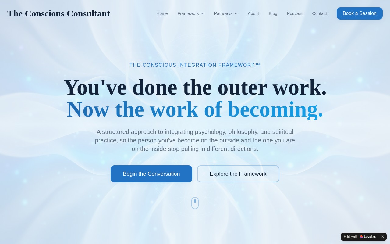 The Conscious Consultant homepage screenshot